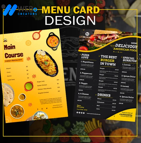 Restaurant digital menu board Pakistan menu printing services online food menu design 2026
